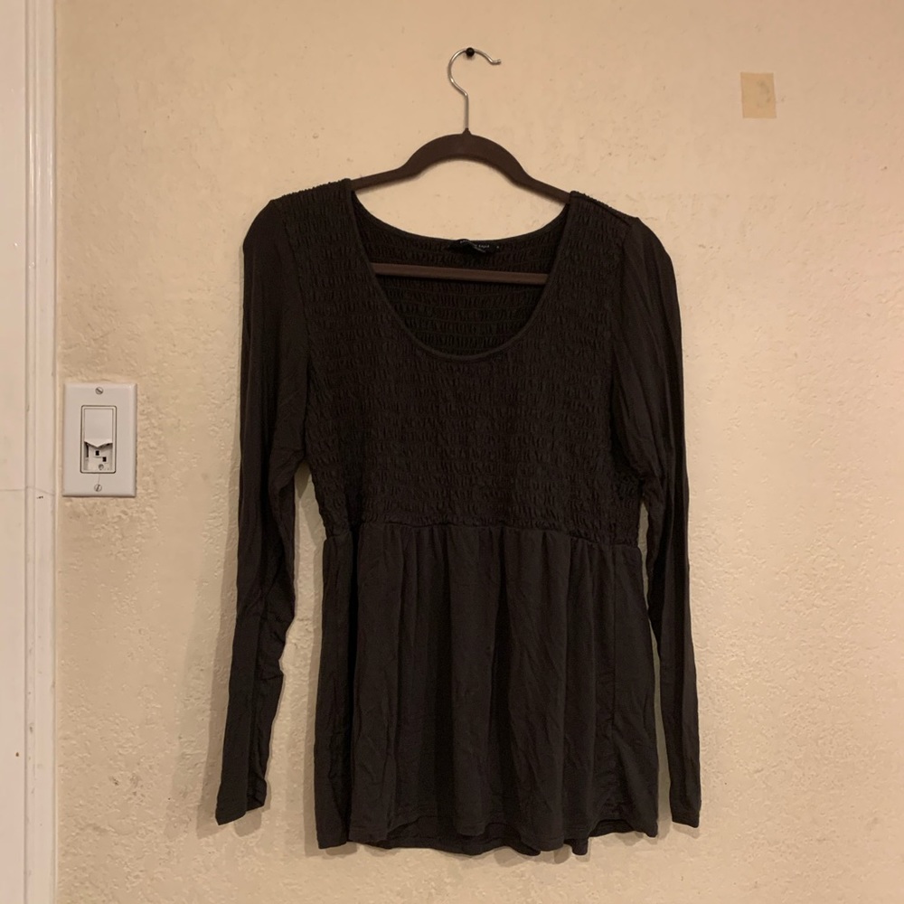 Dark Grey American Eagle Long Sleeve Stretch Top